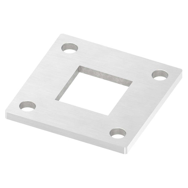 Ankerplatte 92 x 92mm, Stärke 6mm, mit vier ø 11mm Bohrungen, für Rohr 40 x 40mm, einseitig geschliffen