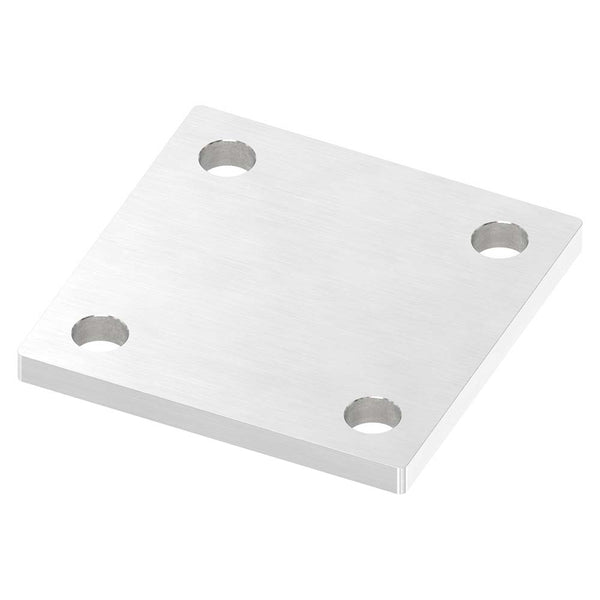 Ankerplatte 100 x 100mm, Stärke 8mm, mit vier ø 13mm Bohrungen, einseitig geschliffen