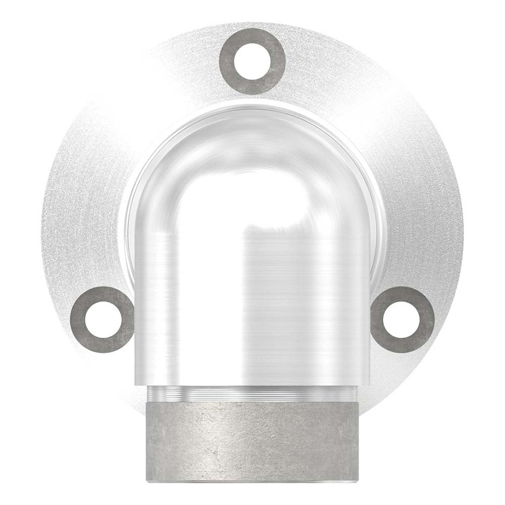 Wandhalterung lang mit 90° Eckverbindung, für Rohr 42,4 x 2,0 mm, in V2A Edelstahl