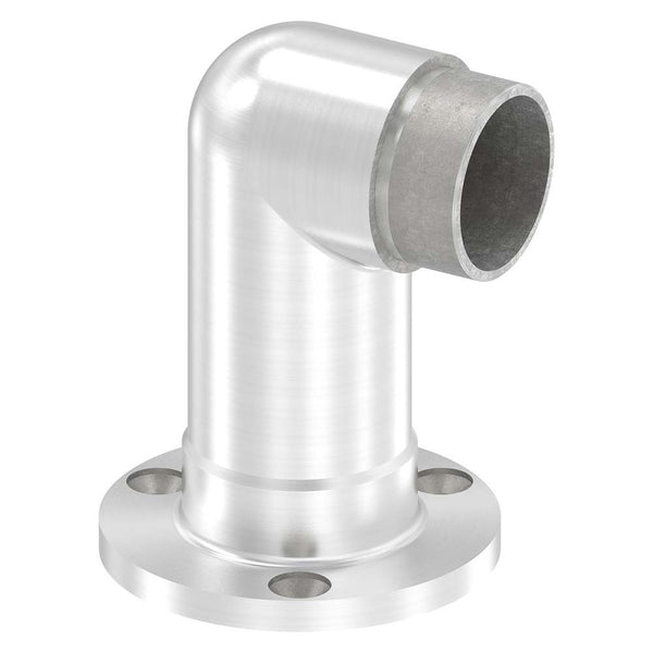 Wandhalterung lang mit 90° Eckverbindung, für Rohr 42,4 x 2,0 mm, in V2A Edelstahl