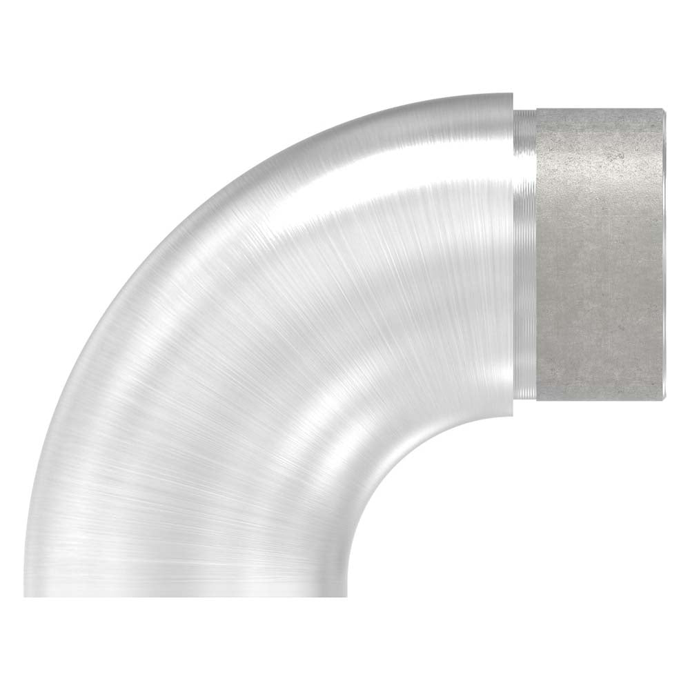 V4A Endbogen 90°, flacher Abschluss, zum Stecken und Kleben, für Rohr 42,4 x 2,0mm