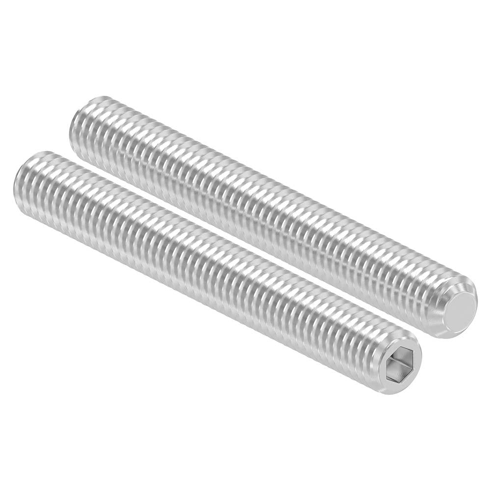 Gewindestift mit Kegelkuppe (flacher Kopf), mit Innensechskant, M6 x 50mm, DIN 913 / ISO 4016, 10er Pack