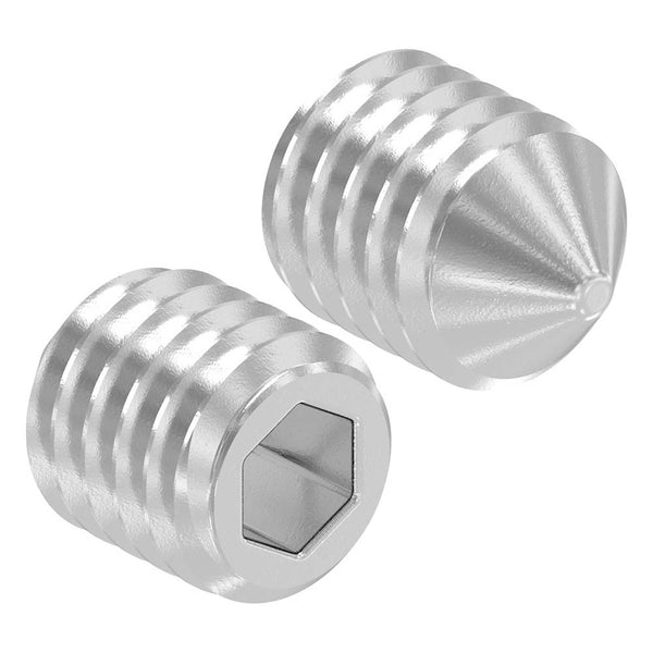 Gewindestift mit Spitze, mit Innensechskant, M6 x 8mm, DIN 914 / ISO 4027, 10er Pack