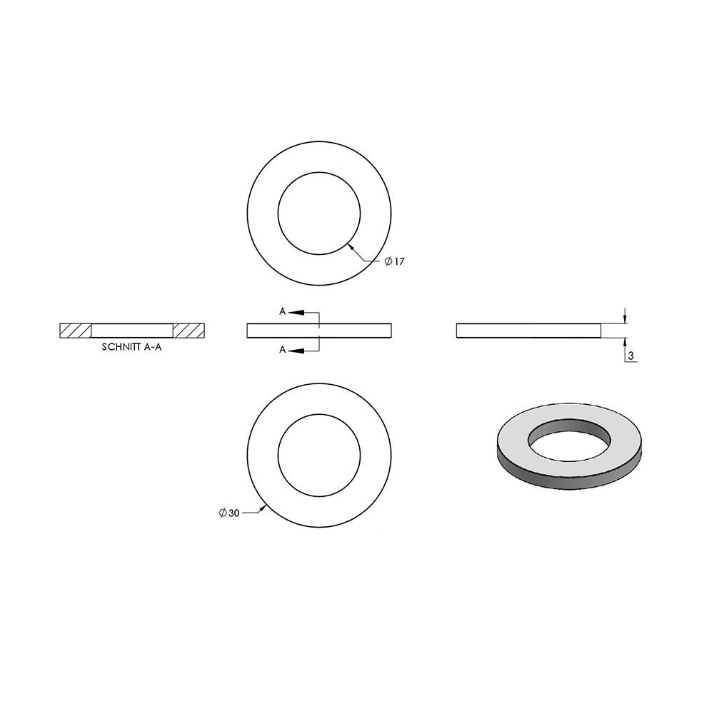 Beilagscheibe, M16, DIN 125-1, 10er Pack