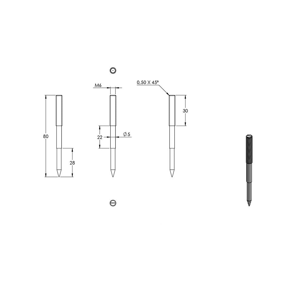 Edelstahl Stockschraube, M6 x 80mm, 10er Pack