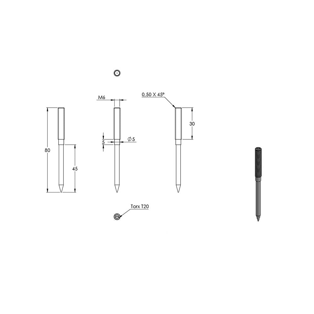 Stahl verzinkte Stockschraube, M6 x 80mm, 10er Pack