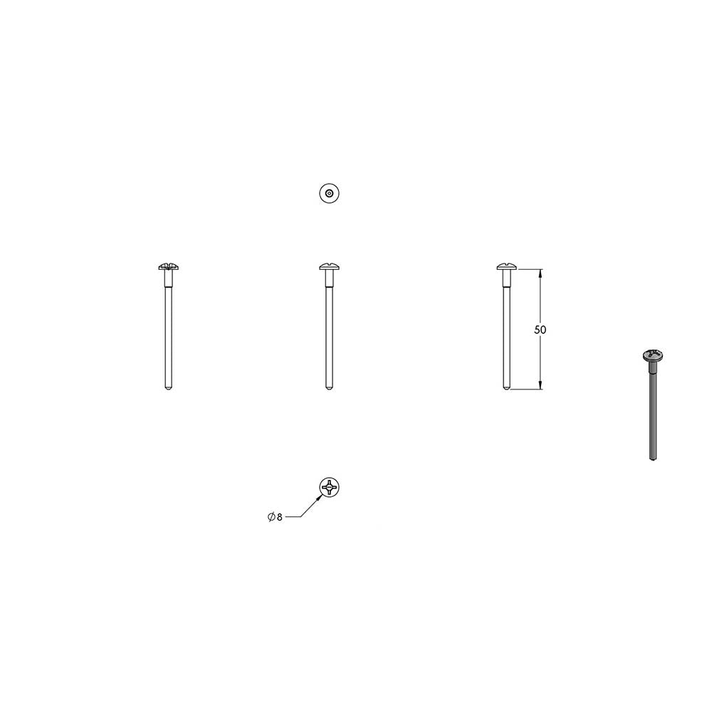Spanplattenschraube, 4 x 50mm, ISO 88096, 10er Pack