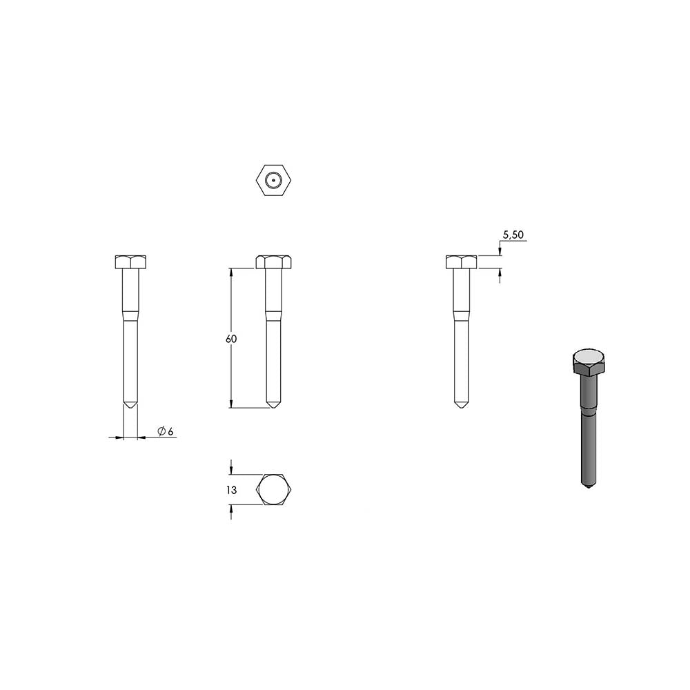 Sechskant-Holzschraube, 8 x 60mm, DIN 571, 10er Pack