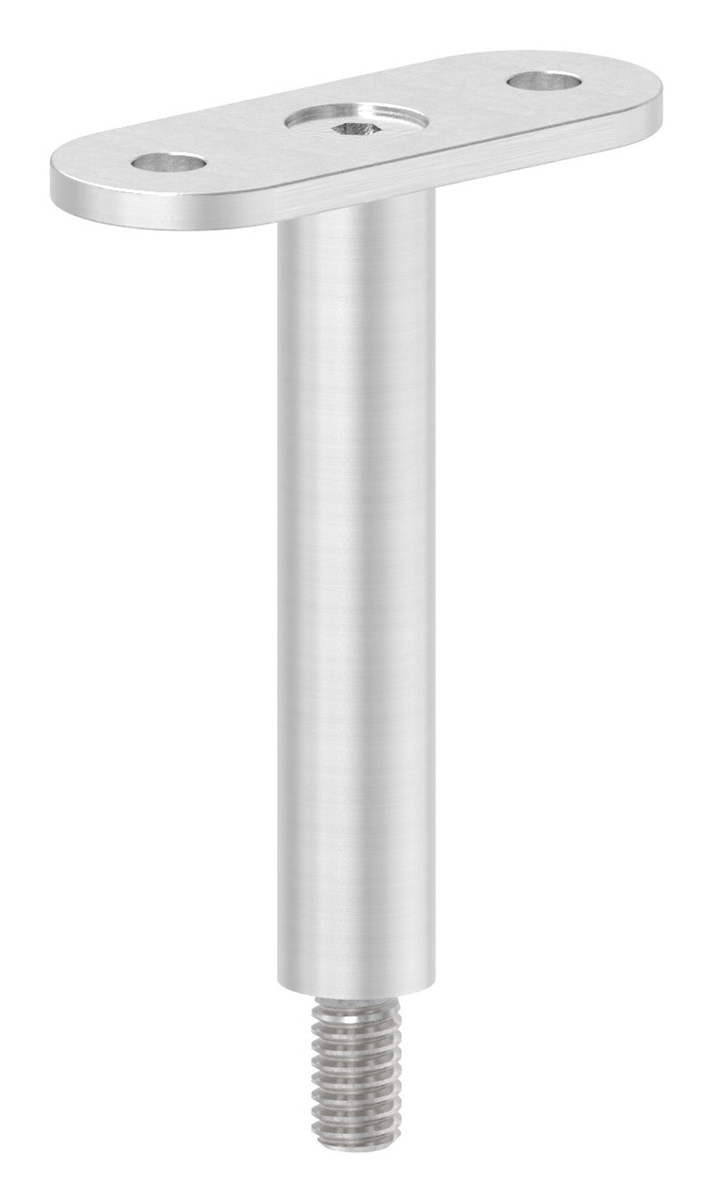 Stift ø 14mm mit M8 Gewinde und Halteplatte für Vierkant-Rohr, Höhe 78mm