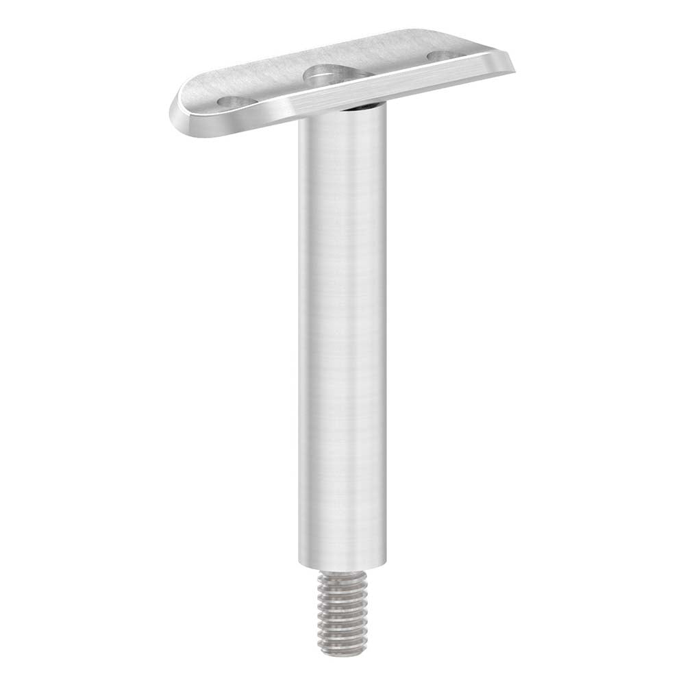 Stift ø 14mm mit M8 Gewinde und Halteplatte für ø 33,7mm Rohr, Höhe 78mm