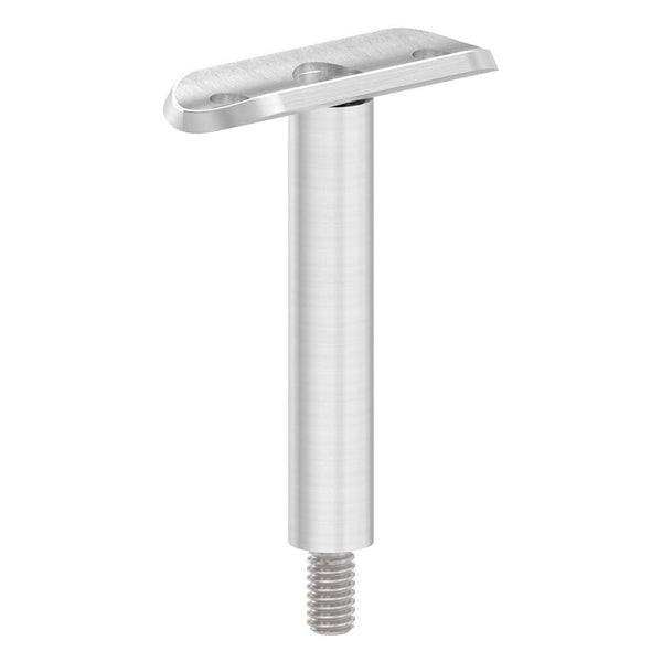 Stift ø 14mm mit M8 Gewinde und Halteplatte für ø 33,7mm Rohr, Höhe 78mm