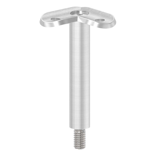 Stift ø 14mm mit M8 Gewinde und 90° Halteplatte für ø 42,4mm Rohr, Höhe 78mm