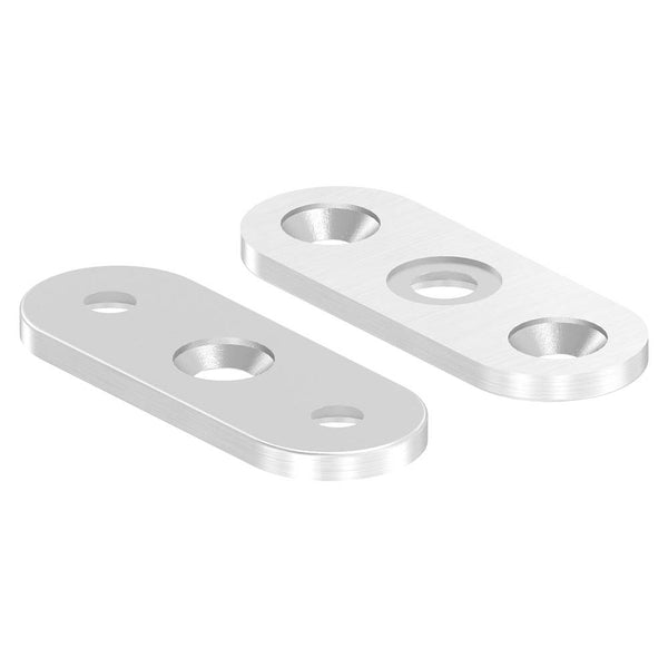 Handlaufanschlussplatte 63 x 25 x 4mm, für flachen Anschluss, gesenkt für M6 Schrauben