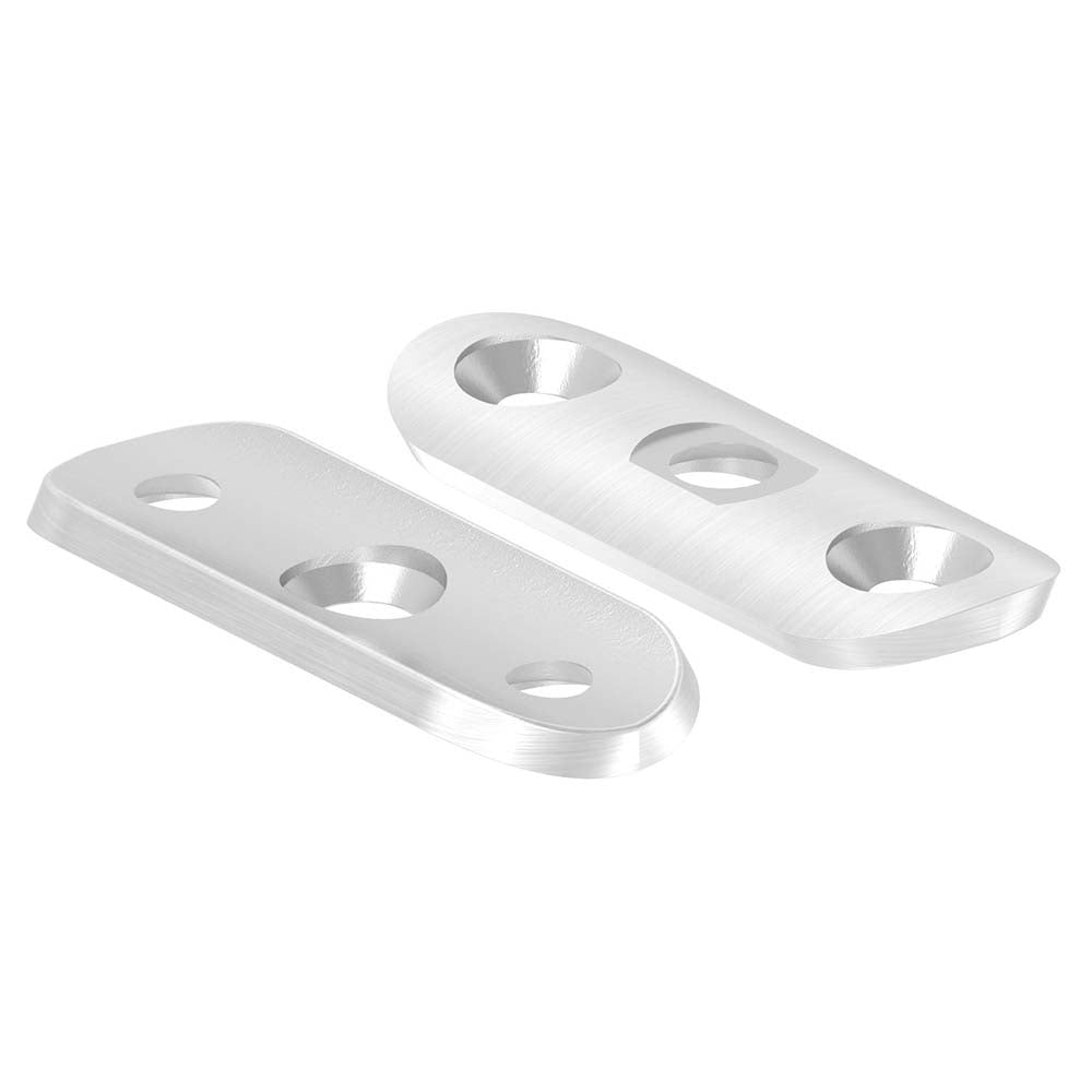 Handlaufanschlussplatte 63 x 25 x 4mm, für Anschluss an ø 42,4mm Rohr, gesenkt für M6 Schrauben