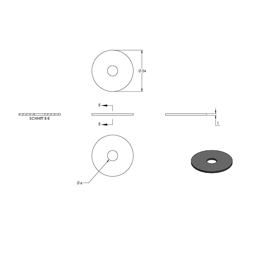 Querstabhalter-Glashalter, für Stab ø 12 mm, für 6-12,76mm Glas