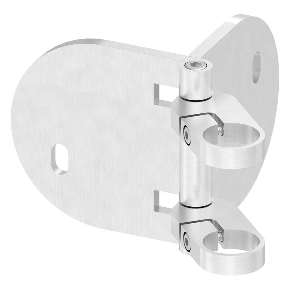 Flexibler Eck-Wandanker, mit Platte 304 x 150 x 10mm, für 42,4mm Rohr