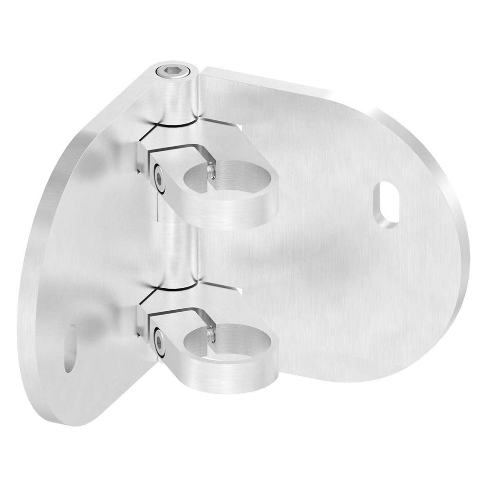 Flexibler Eck-Wandanker, mit Platte 304 x 150 x 10mm, für 42,4mm Rohr