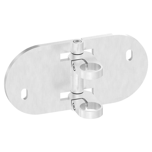 Flexibler Eck-Wandanker, mit Platte 304 x 150 x 10mm, für 42,4mm Rohr