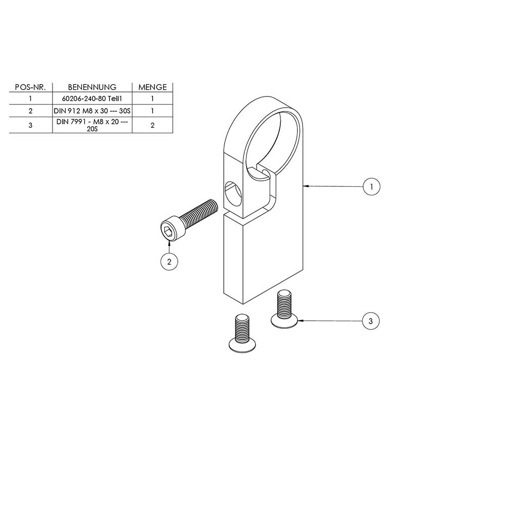 Edelstahl-Spannring, für Rohr ø 42,4mm, Wandabstand 80mm