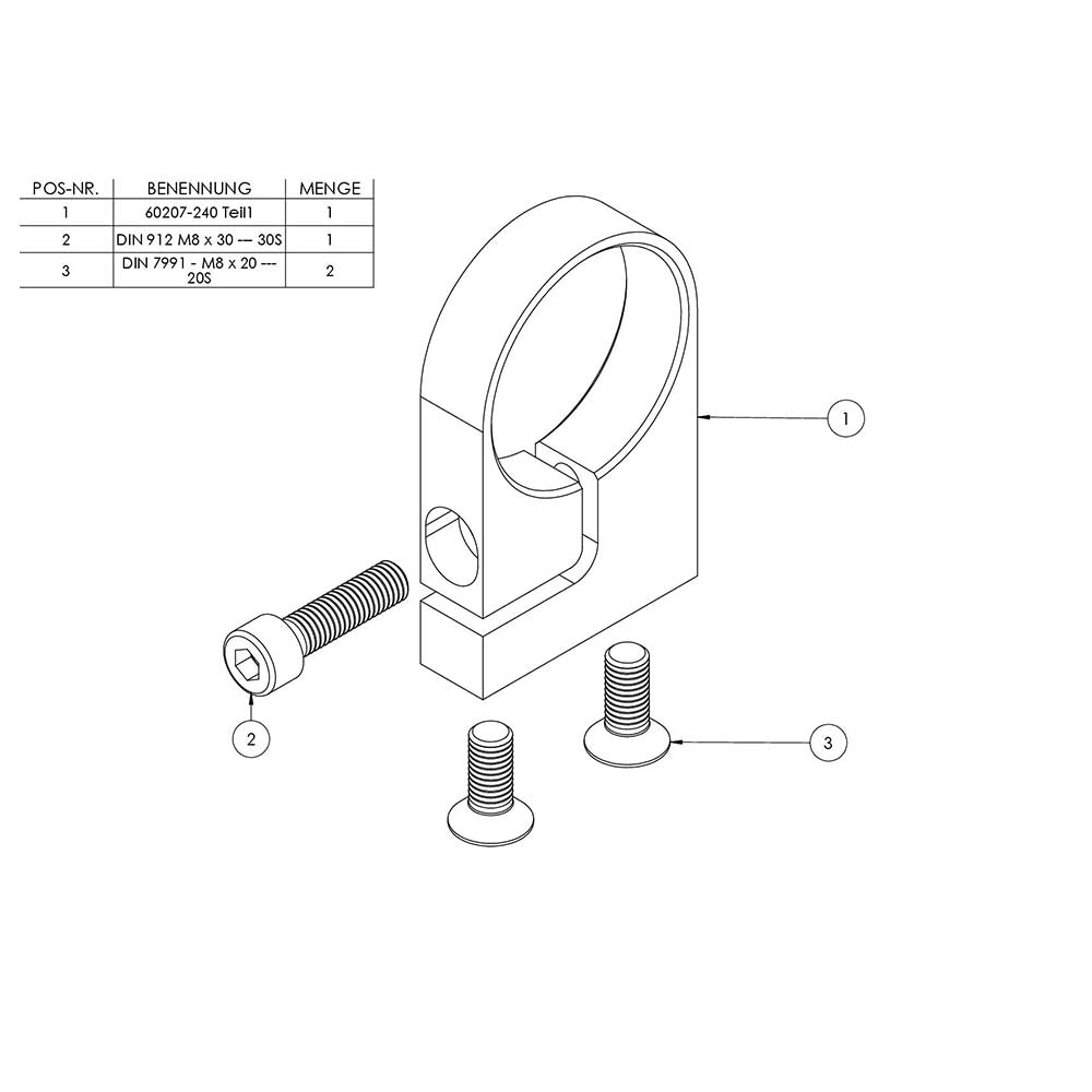 Edelstahl-Spannring, für Rohr ø 48,3mm, Wandabstand 35mm