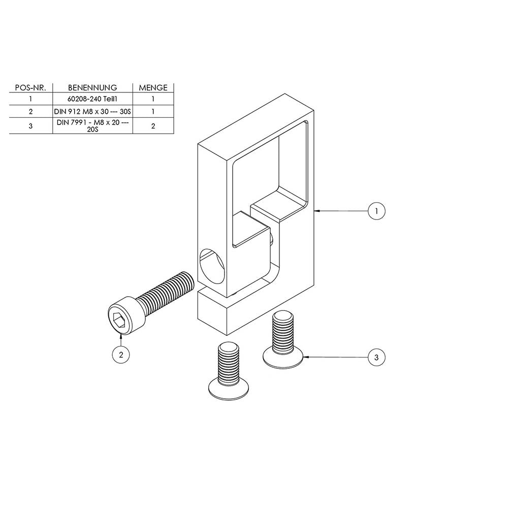 Edelstahl-Spannring, für Rohr 40 x 40mm, Wandabstand 40mm