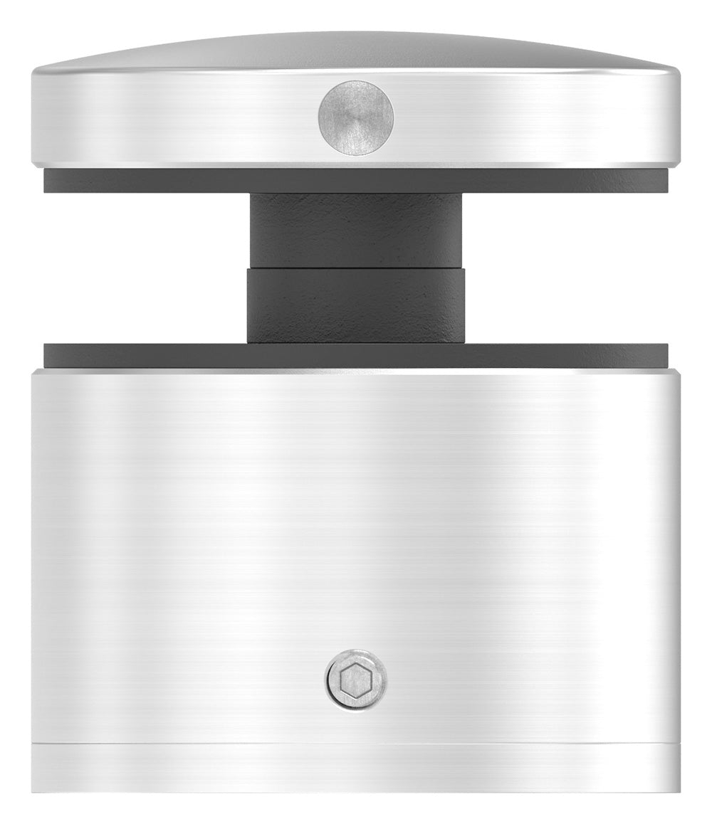 Glas-Punkthalter ø 52mm mit verstellbarem Wandabstand, für Glasstärken 12,0-25,52mm, mit Langloch zur Montage, mit AbP