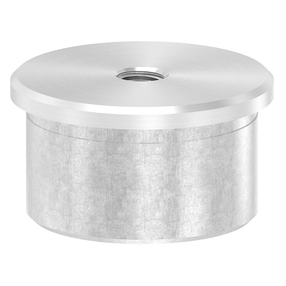 Endkappe flach mit M8 Innengewinde, hohl, für Rohr ø 42,4 x 2,5mm, zum Einkleben
