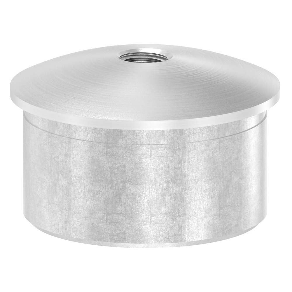 Endkappe leicht gewölbt mit M8 Innengewinde, hohl, für Rohr ø 42,4 x 2,0mm, zum Einkleben