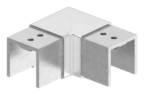 Verlaufsecke 90° für Glasleistenrohr 40 x 40 x 1,5mm, V4A