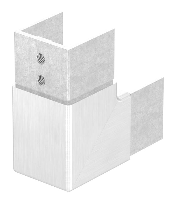 Rahmenecke 90 Grad für Glasleistenrohr 40 x 40 x 1,5mm, V2A