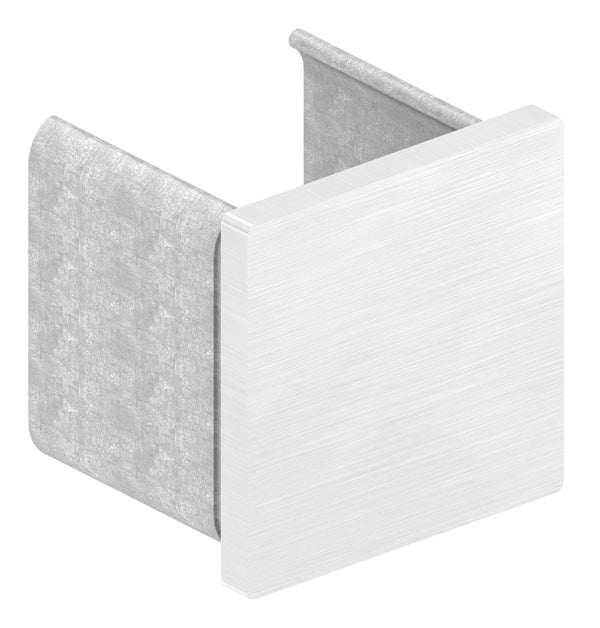 Endkappe flach für Glasleistenrohr 40 x 40 x 1,5mm, V4A