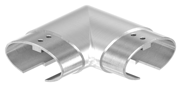 Verlaufsecke 90° für Glasleistenrohr oval 80 x 40 x 1,5mm, V2A