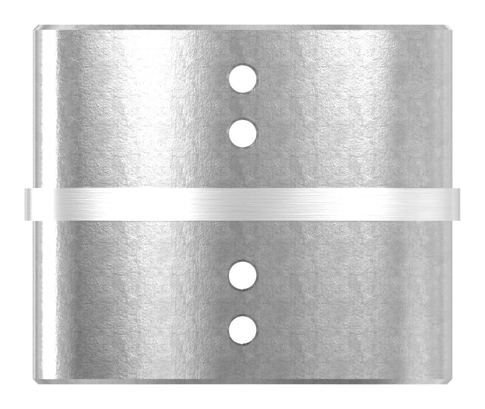 Rohrverbinder für Glasleistenrohr oval 80 x 40 x 1,5mm, V2A