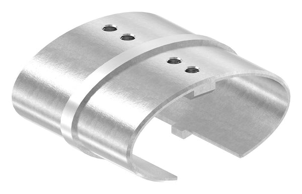 Rohrverbinder für Glasleistenrohr oval 80 x 40 x 1,5mm, V2A