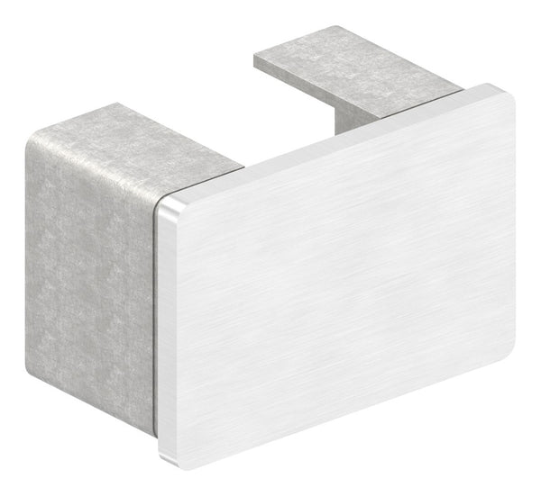 Endkappe flach für Glasleistenrohr 60 x 40 x 1,5mm, V2A