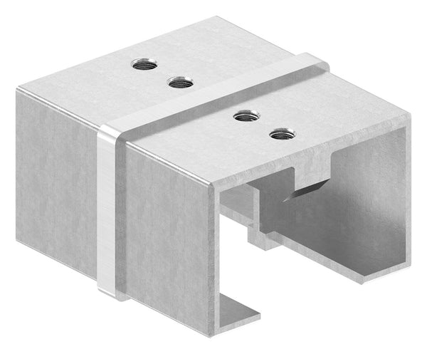 Rohrverbinder für Glasleistenrohr 60 x 40 x 1,5mm, V2A