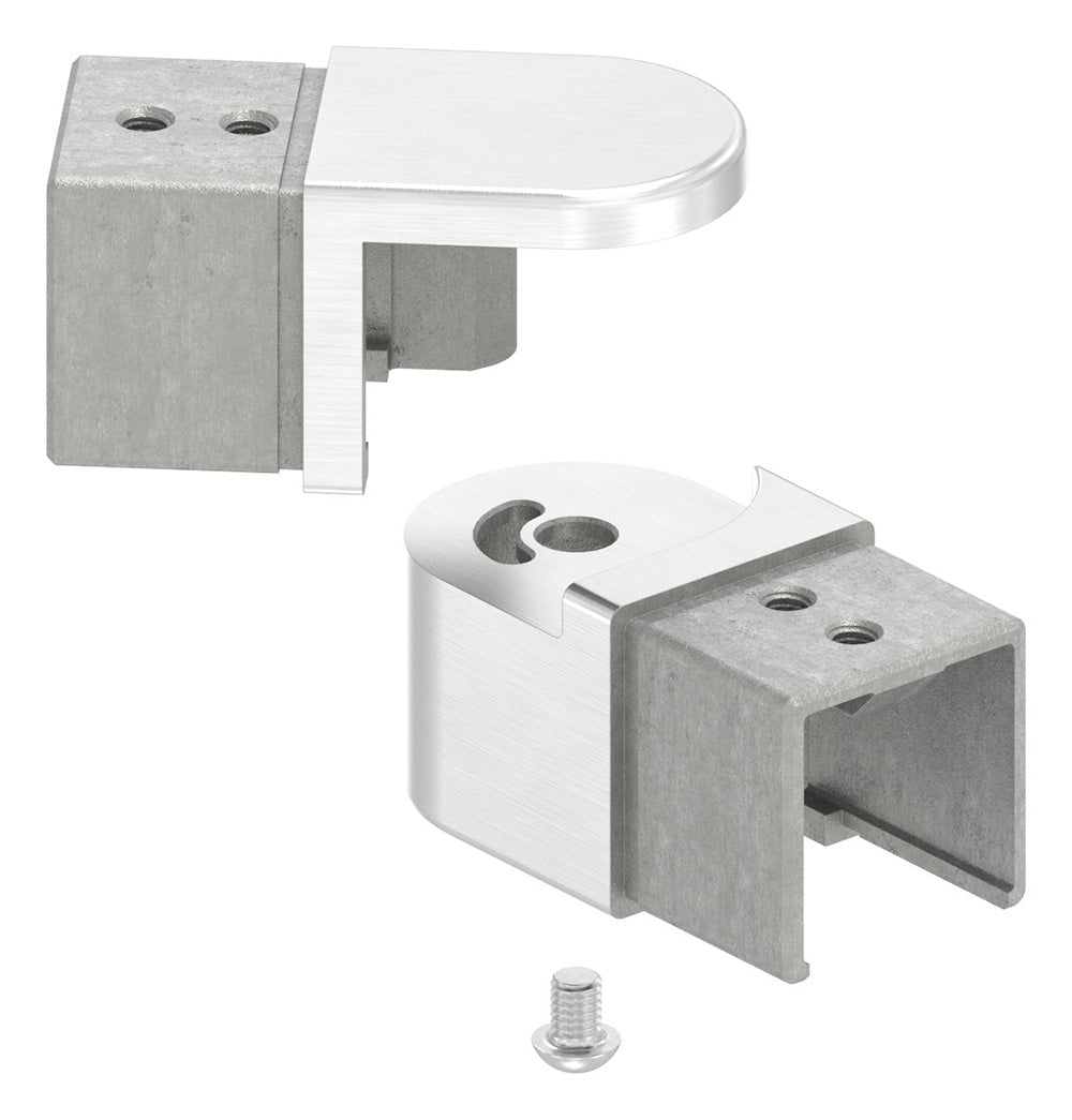 Rohrverbinder seitwärts, flexibel 90 - 180°, für Glasleistenrohr 40 x 40 x 1,5mm, V4A