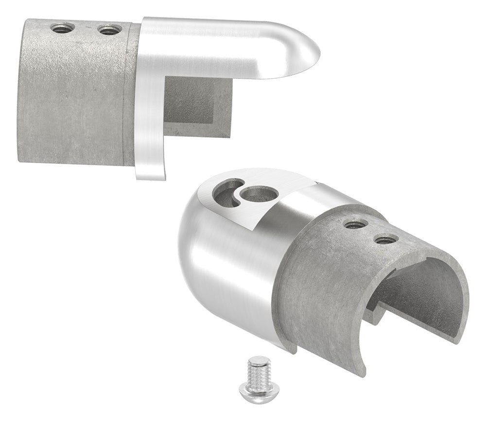 Rohrverbinder seitwärts, flexibel 90 - 180°, für Glasleistenrohr ø 42,4 x 1,5mm, V4A