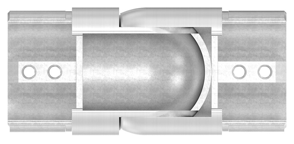 Rohrverbinder abwärts, flexibel 25 - 55°, für Glasleistenrohr ø 42,4 x 1,5mm, V2A