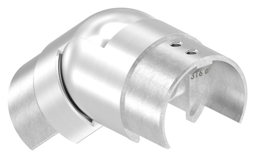 Rohrverbinder abwärts, flexibel 25 - 55°, für Glasleistenrohr ø 60,3 x 1,5mm, V4A