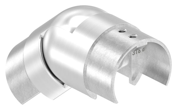 Rohrverbinder abwärts, flexibel 25 - 55°, für Glasleistenrohr ø 60,3 x 1,5mm, V4A