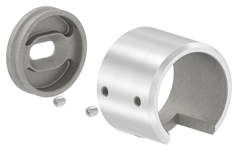Wandhalter, Ausführung links, für Glasleistenrohr ø 42,4 x 1,5mm, V4A