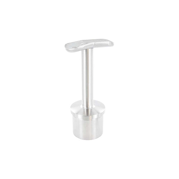 135° Handlaufstütze aus einem Teil für ø 42,4 x 2,5mm Pfosten, mit Halteplatte für Handlauf ø 42,4mm, in V4A