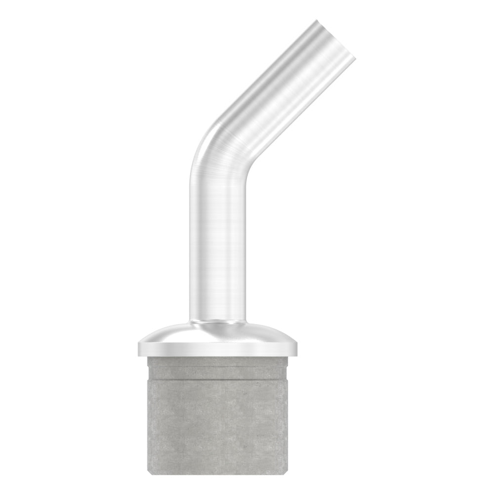 Handlaufstütze aus einem Teil, 135° gebogen, für ø 33,7 x 2,0mm Pfosten, mit M6 Innengewinde