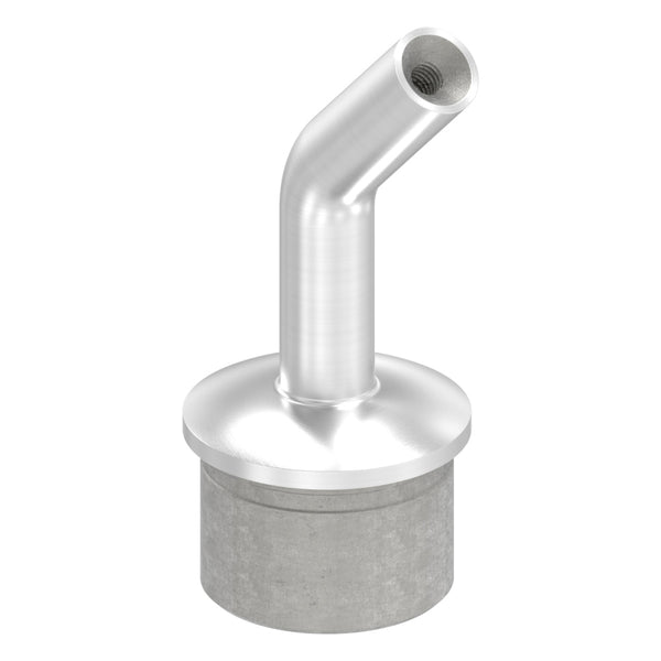 Handlaufstütze aus einem Teil, 135° gebogen, für ø 42,4 x 2,5mm Pfosten, mit M6 Innengewinde