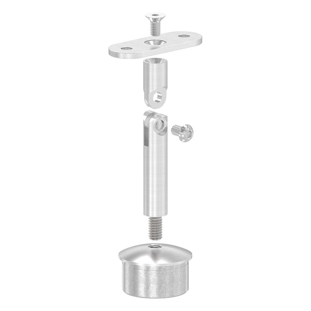 Handlaufstütze ø 14mm, verschraubt variabel zur Pfostenbefestigung, für ø 42,4 x 2,0mm Pfosten an Vierkant-Rohr