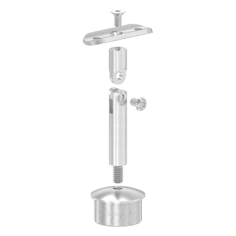 Handlaufstütze ø 12mm, verschraubt variabel zur Pfostenbefestigung, für ø 42,4 x 2,5mm Pfosten an Rohr ø 42,4mm