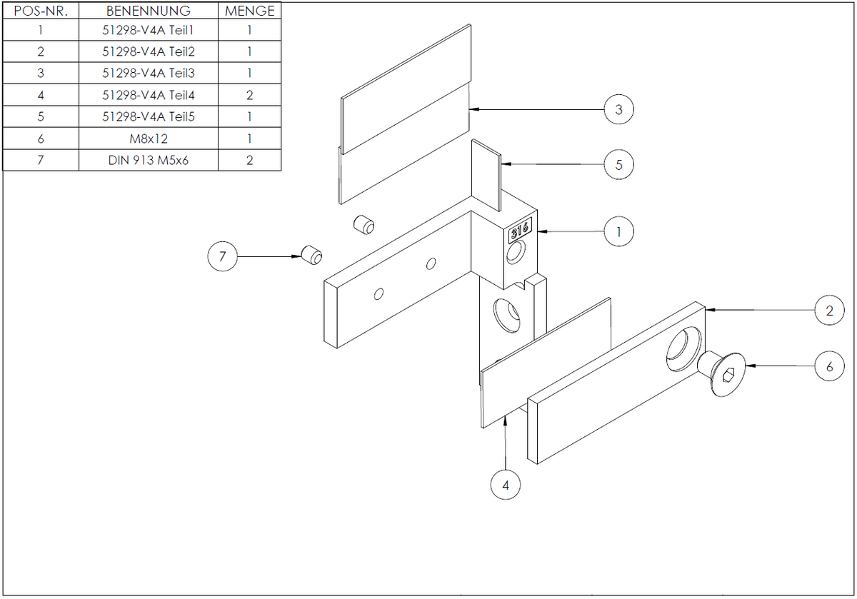 Glasverbinder für Wandmontage, für Glas 12,00 - 12,76mm, V4A