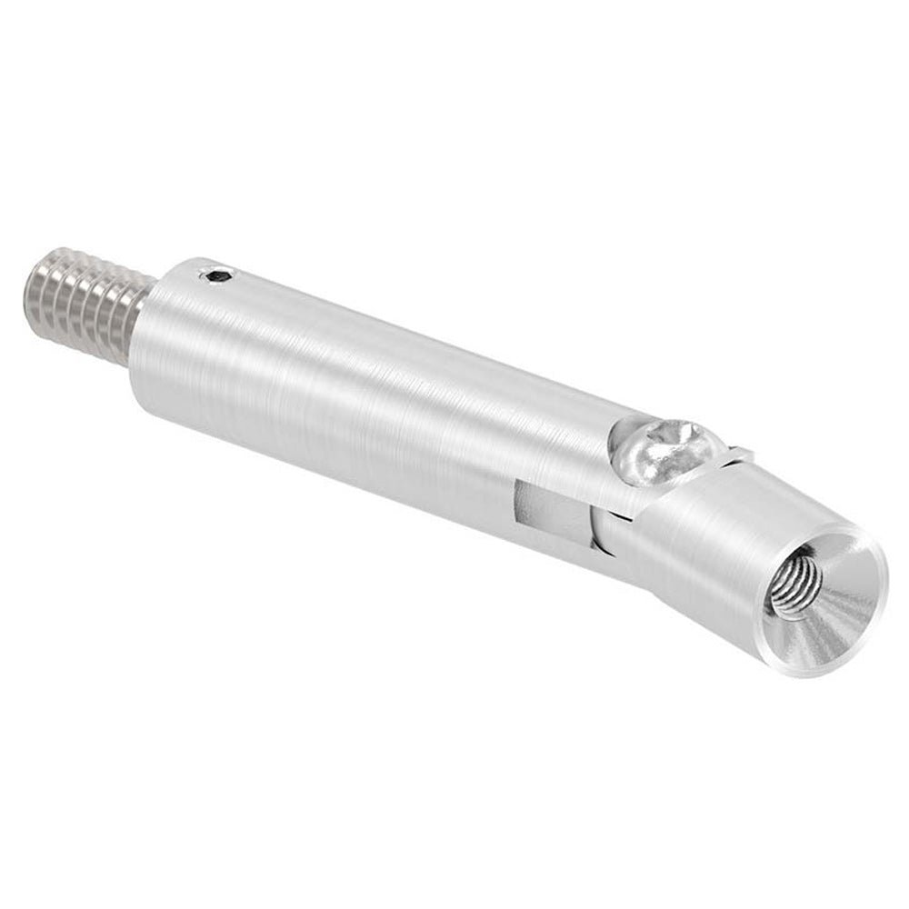 ø 14mm Stift 360° drehbar und 140° verstellbar, mit M8 x 15mm Außengewinde unten und M6 x 15mm Innengewinde oben, Länge 76mm