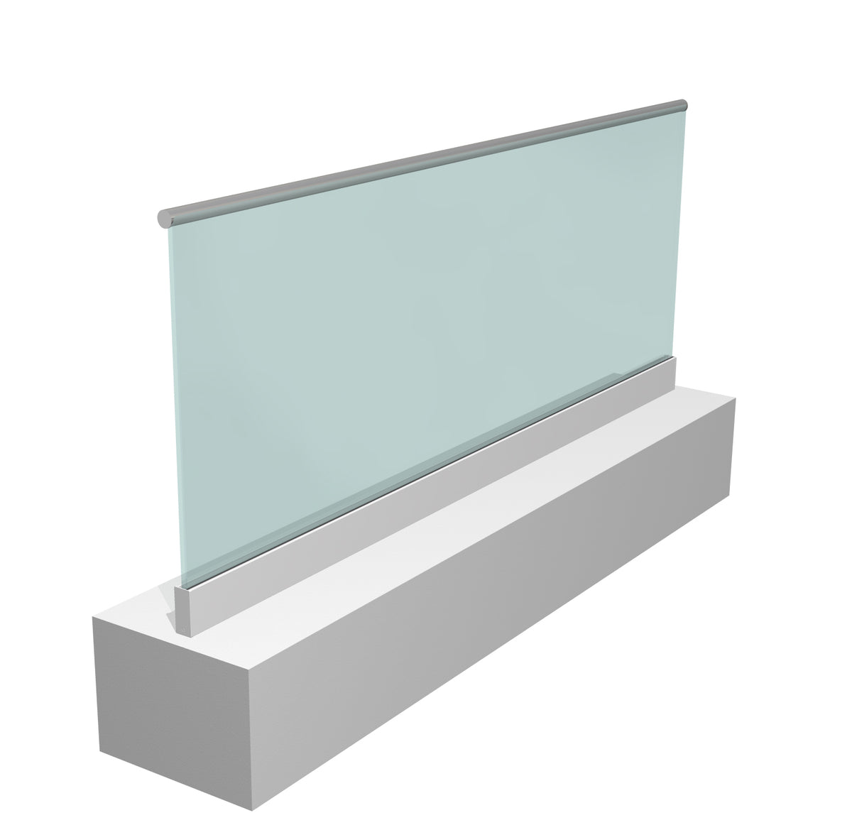 Ganzglasgeländer 6000mm Aufbodenmontage Komplettset, ohne Glas